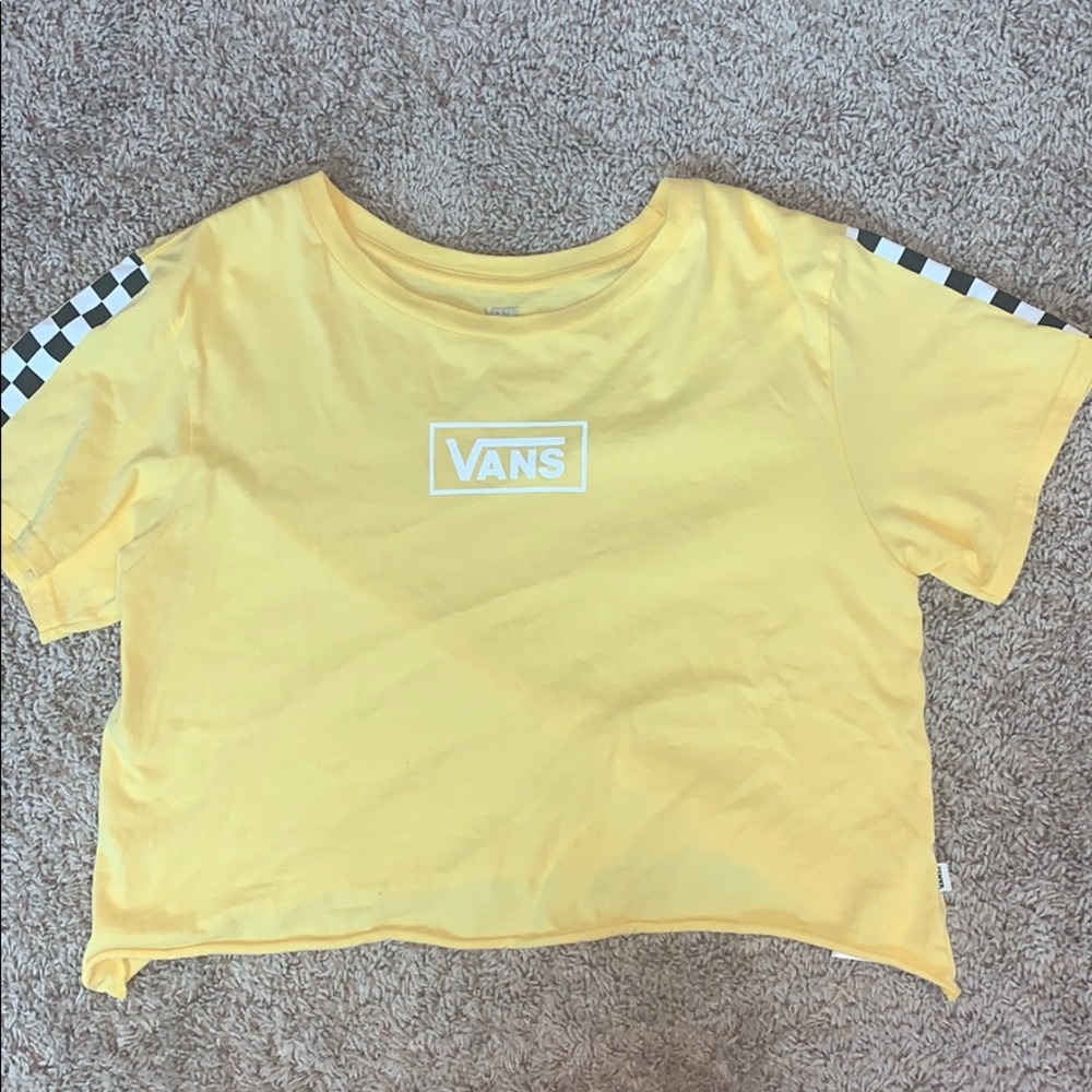 Yellow checkered vans shirt